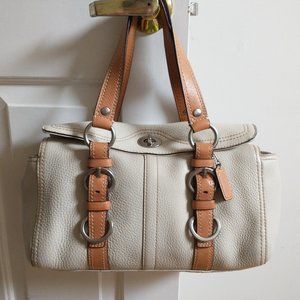 Coach Chelsea Satchel Vintage Cream Pebbled Leather